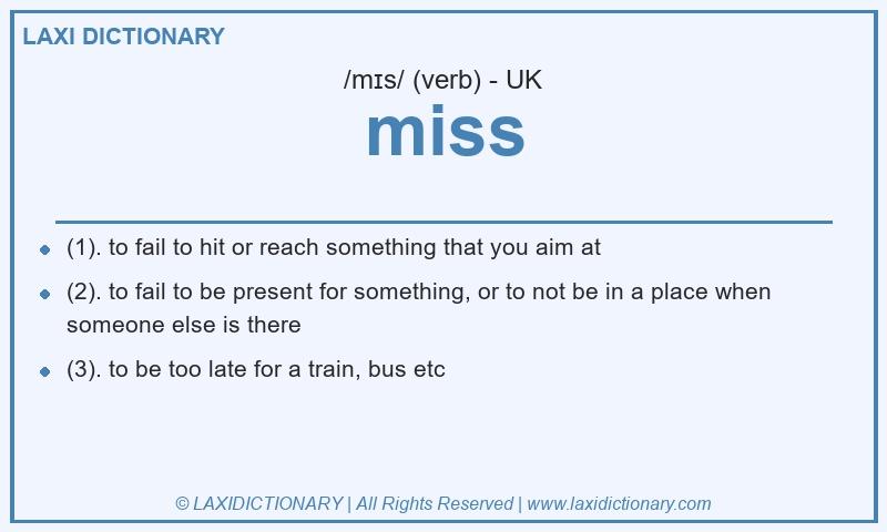 Definition miss in British English
