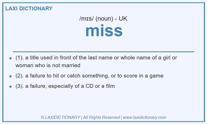 Definition miss in British English