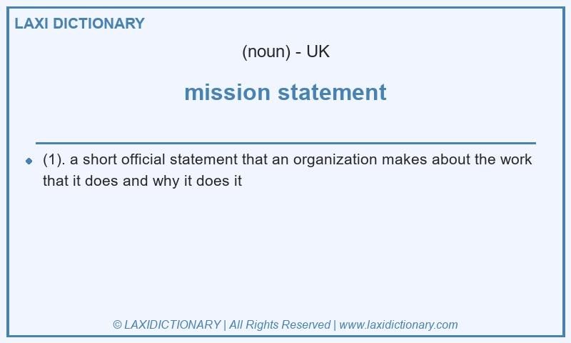 Definition mission statement in British English