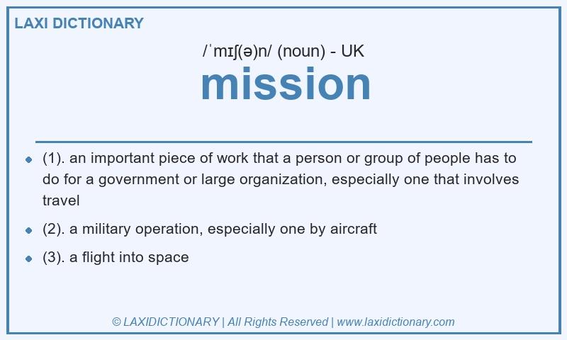 Definition mission in British English