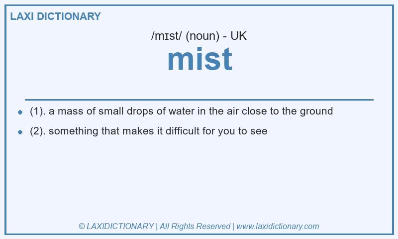 Definition mist in British English