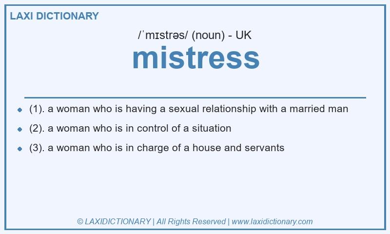 Definition mistress in British English