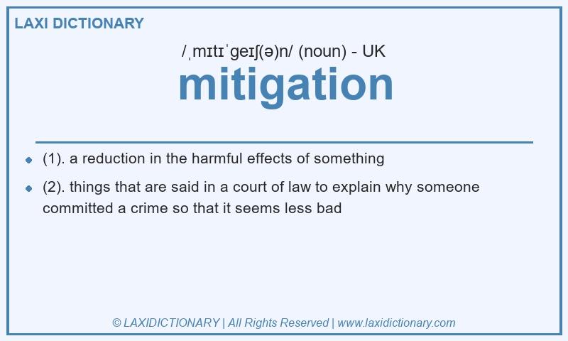 Definition mitigation in British English