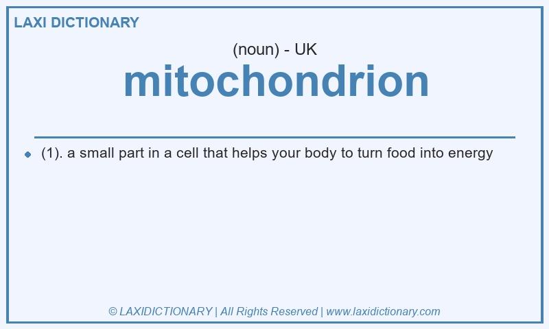 Definition mitochondrion in British English