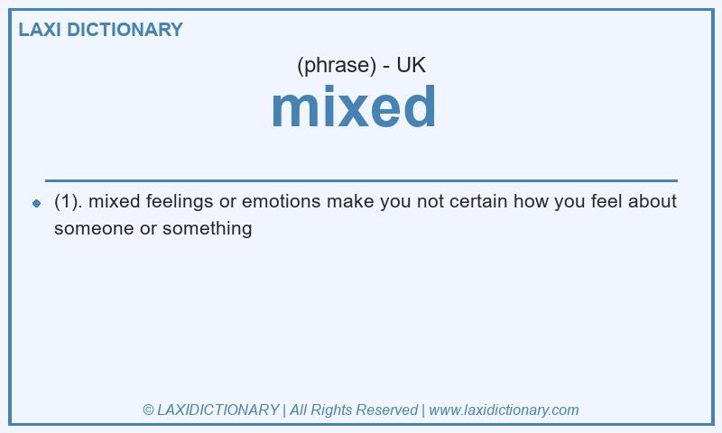 Definition mixed  in British English