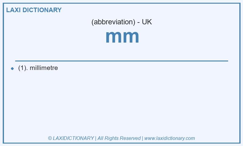 Definition mm in British English