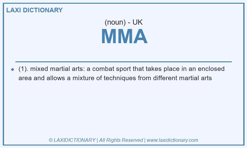 Definition MMA in British English
