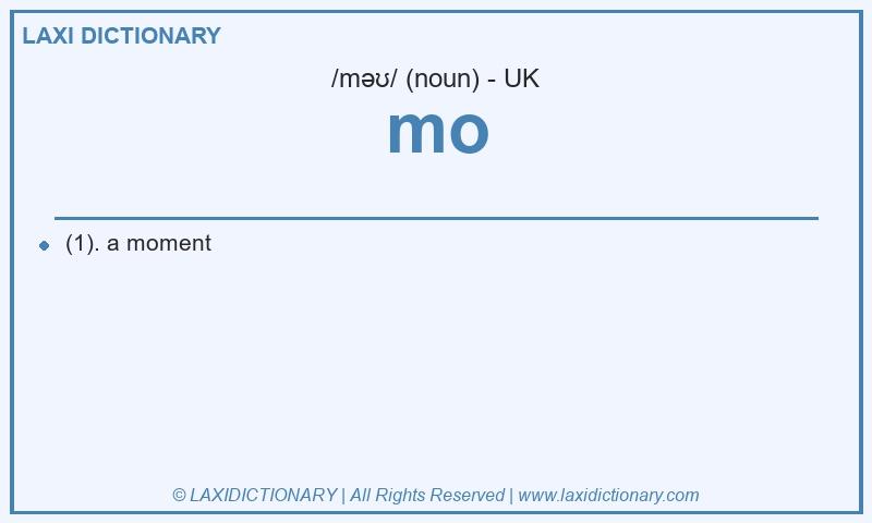 Definition mo in British English