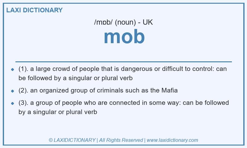 Definition mob in British English