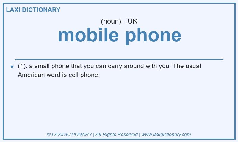 Definition mobile phone in British English