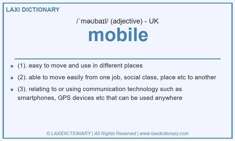 Definition mobile in British English