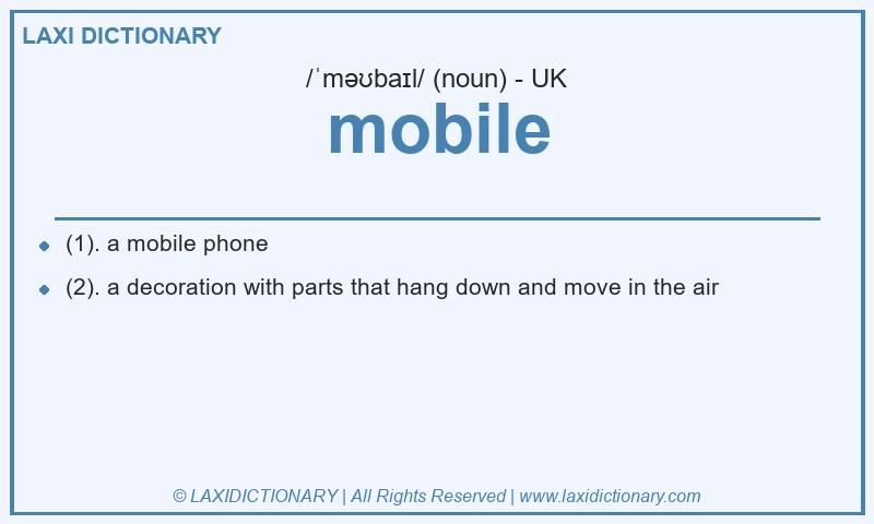 Definition mobile in British English