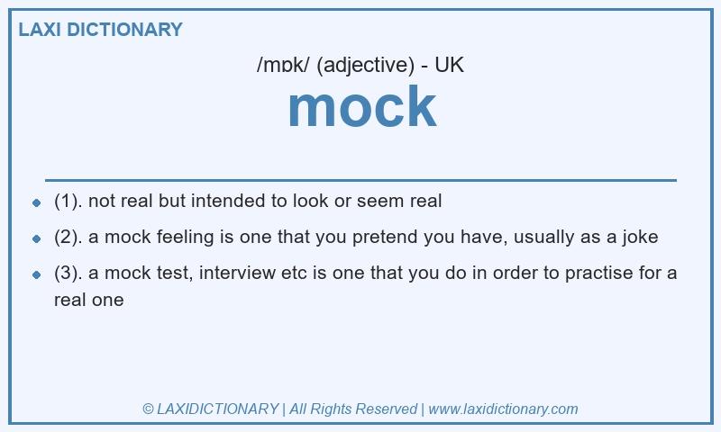 Definition mock in British English