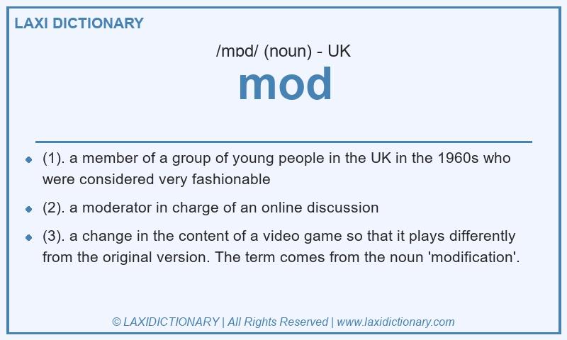 Definition mod in British English