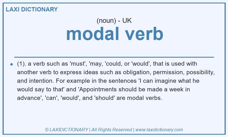 Definition modal verb in British English