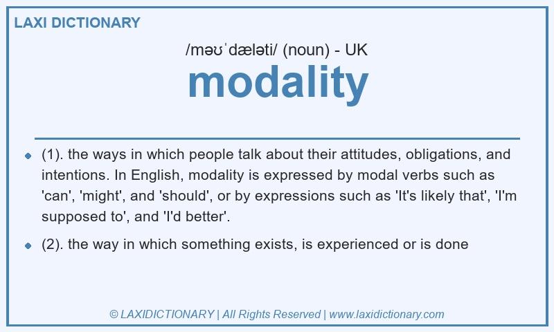 Definition modality in British English