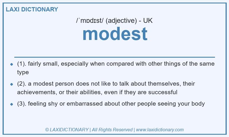 Definition modest in British English