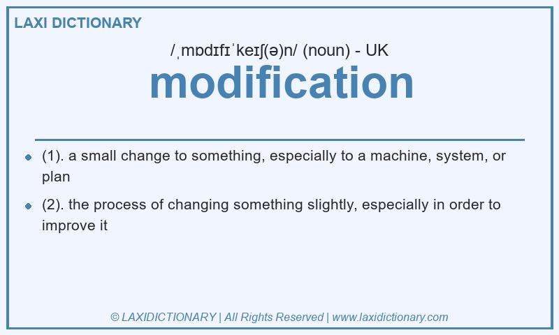 Definition modification in British English