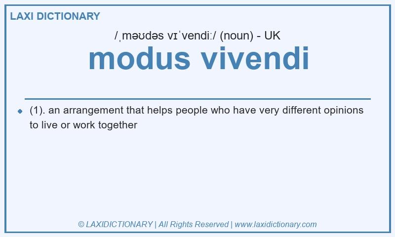 Definition modus vivendi in British English