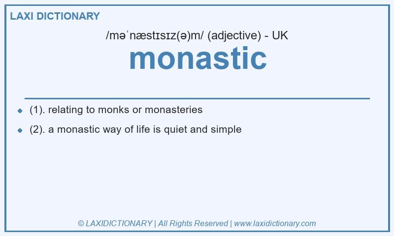 Definition monastic in British English