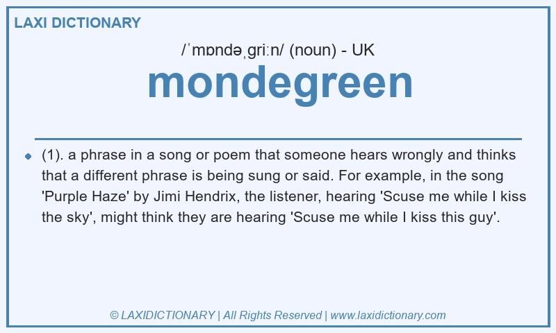 Definition mondegreen in British English