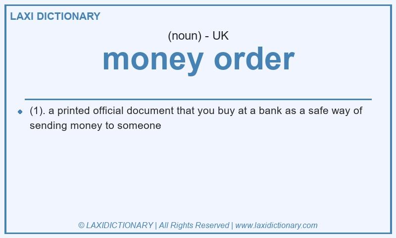Definition money order in British English