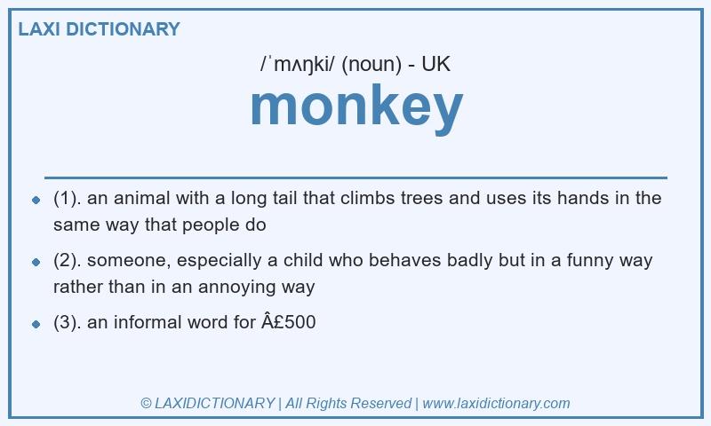 Definition monkey in British English