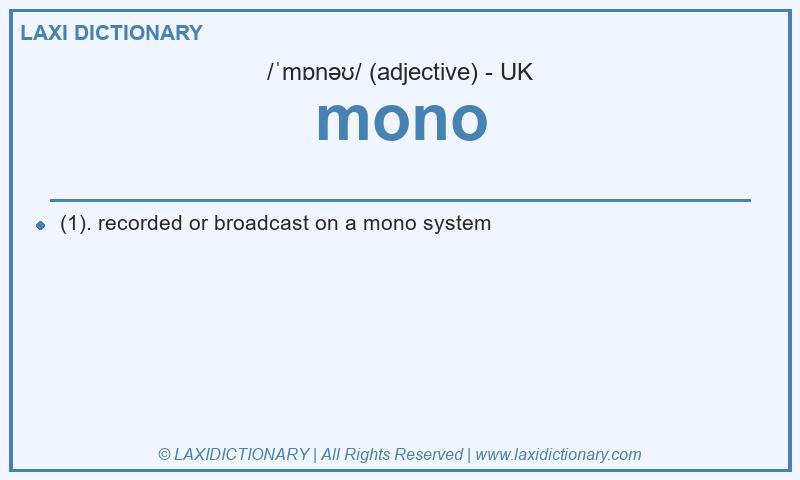 Definition mono in British English