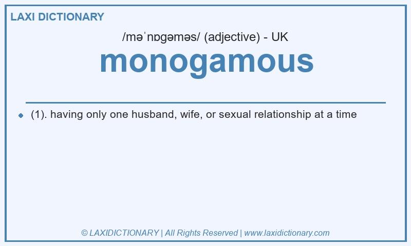 Definition monogamous in British English