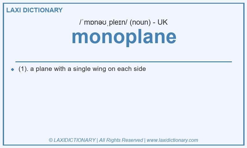 Definition monoplane in British English