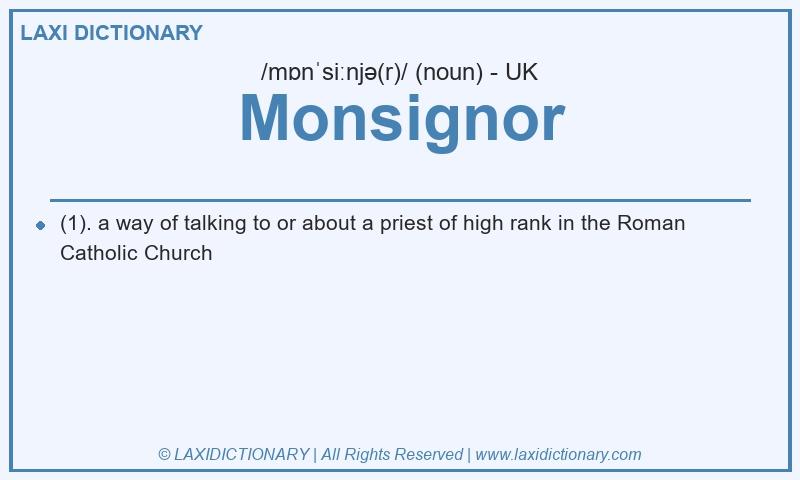 Definition Monsignor in British English