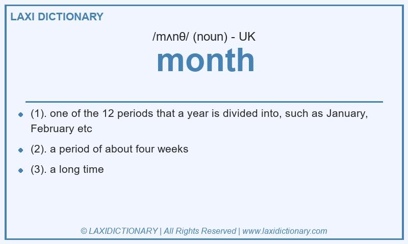 Definition month in British English