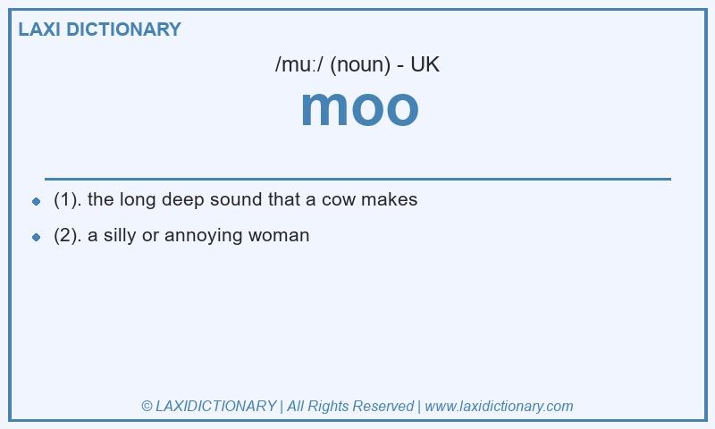 Definition moo in British English