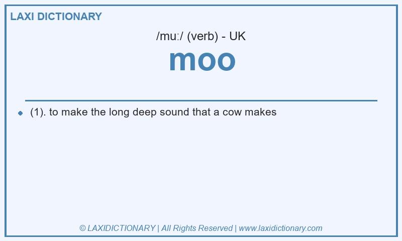Definition moo in British English