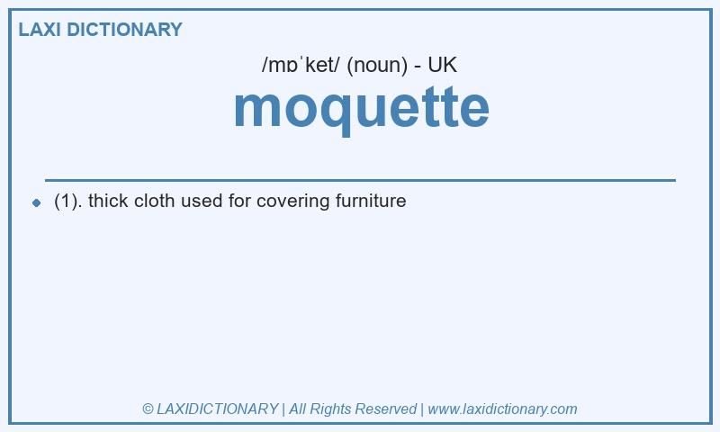 Definition moquette in British English