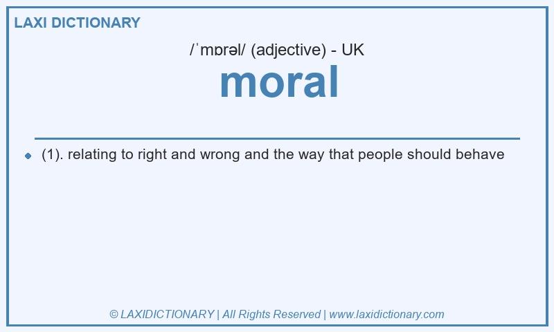 Definition moral in British English