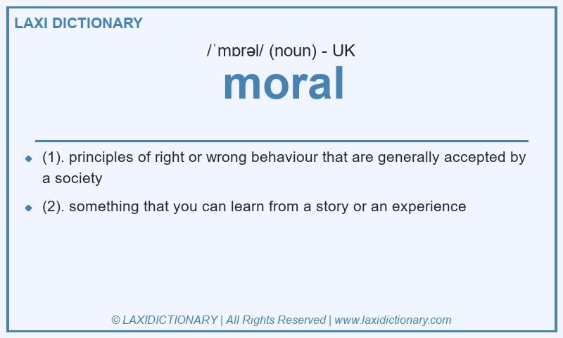 Definition moral in British English