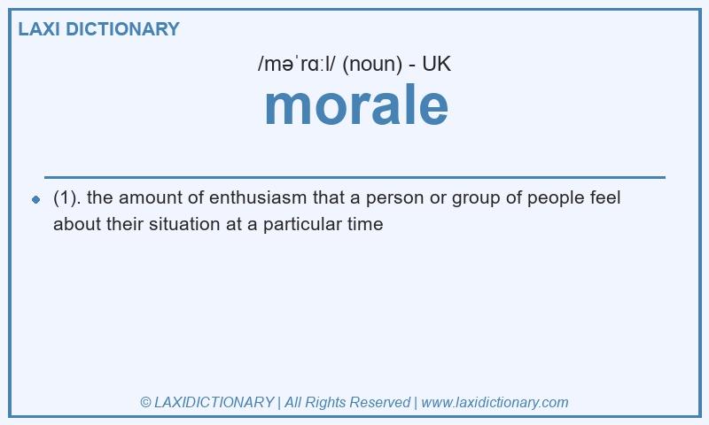 Definition morale in British English