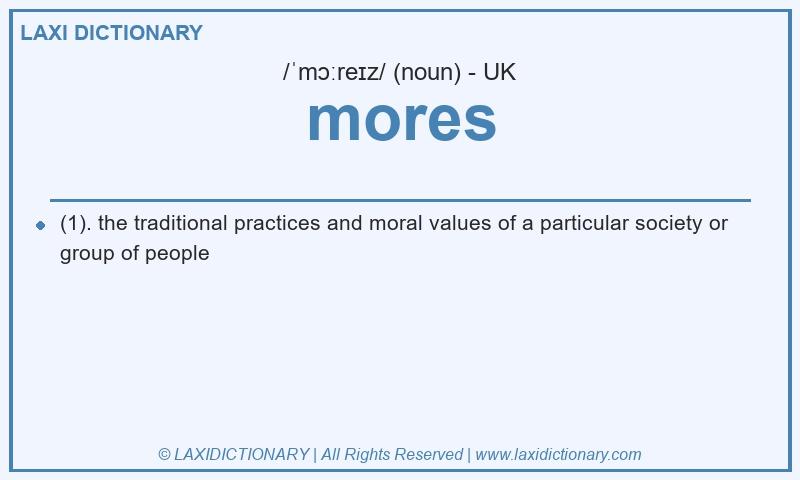 Definition mores in British English