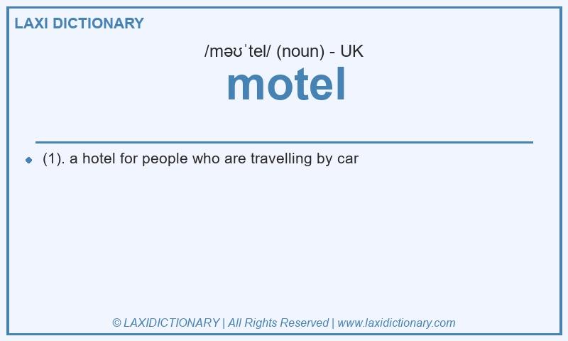 Definition motel in British English