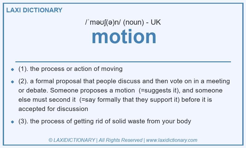 Definition motion in British English