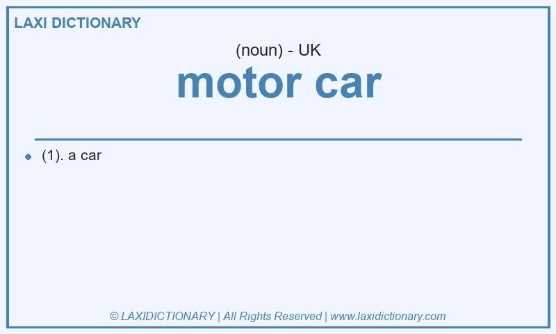 Definition motor car in British English
