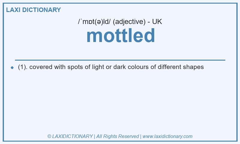 Definition mottled in British English
