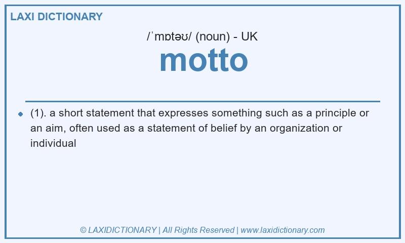 Definition motto in British English