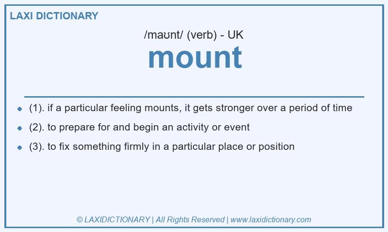 Definition mount in British English