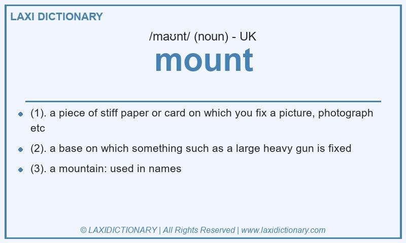 Definition mount in British English