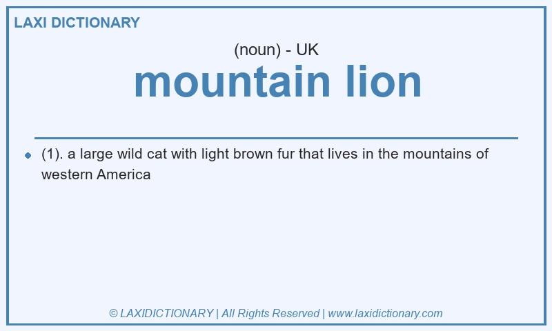 Definition mountain lion in British English