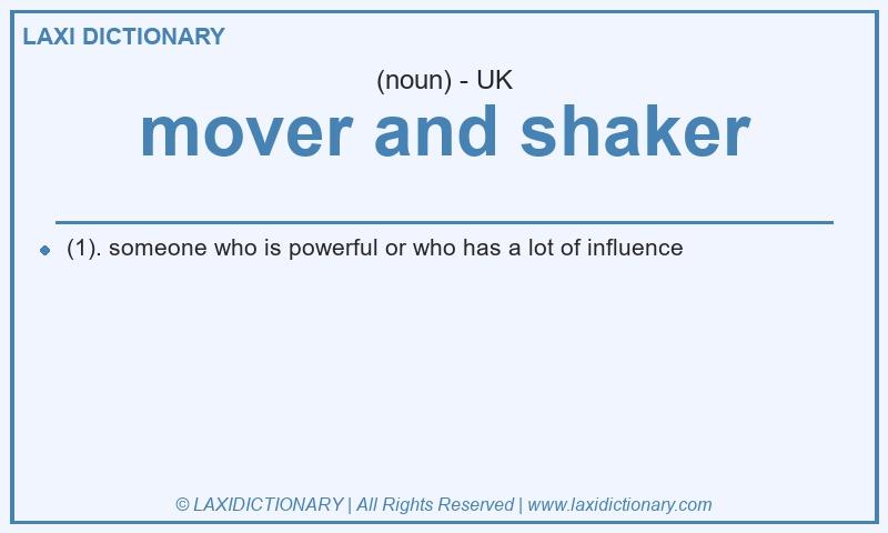 Definition mover and shaker in British English