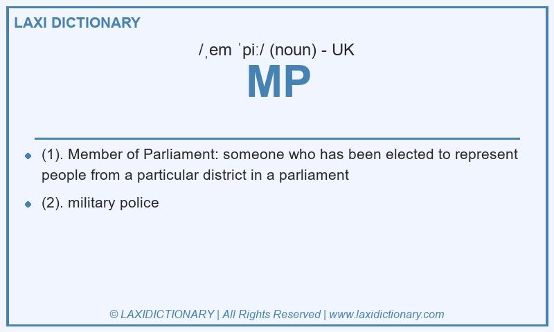 Definition MP in British English
