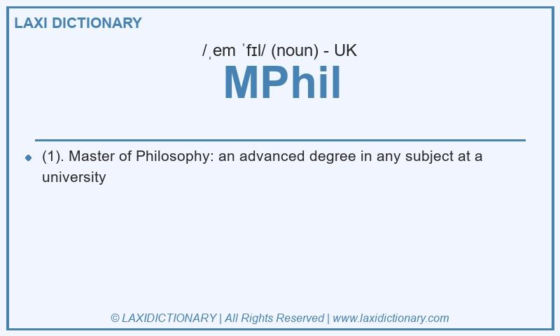 Definition MPhil in British English